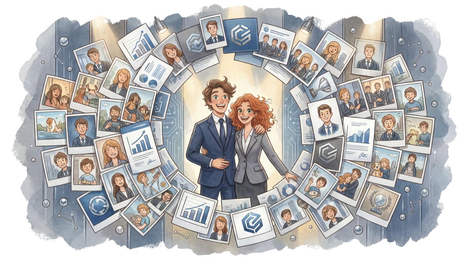 Corporate event photo sharing illustration